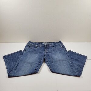 American Eagle Boy Fit Jeans Womens 12 Blue Excellent Straight Leg Denim